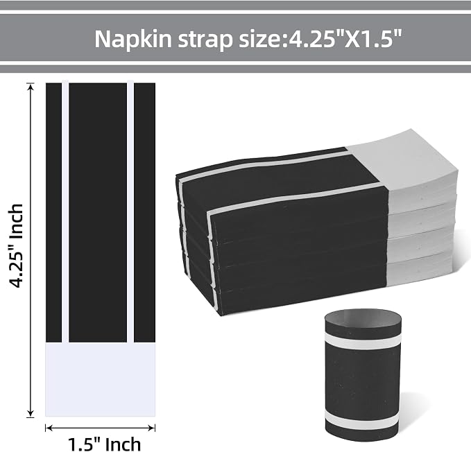 Germiwipe 500 Pcs Self-Adhesive Napkin Bands | Disposable Paper Napkin Rings - Image 6