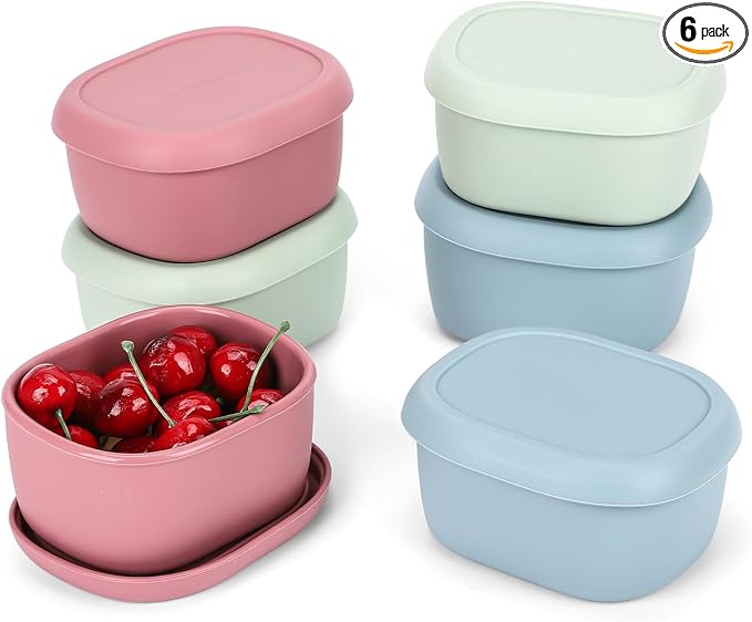6 pcs 10 oz Silicone Snack Containers by AOEDEO