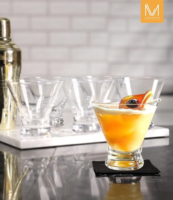 Martini Glasses Set of 6, 8oz Coupe Cocktail Glasses - Image 4