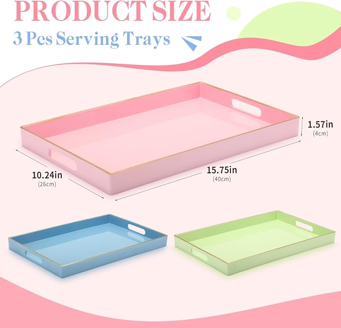 Vesici 3 Pcs Decorative Serving Trays - Image 3