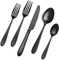 40 Piece Black Silverware Set Service by EIUBUIE