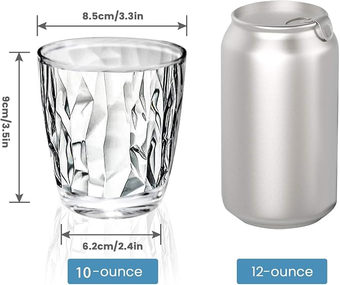 Topsky 10-ounce Plastic Water Tumblers | Set of 4 Transparent Unbreakable - Image 3