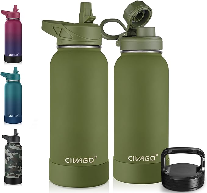 CIVAGO 32 oz Insulated Stainless Steel Water Bottle by CIVAGO