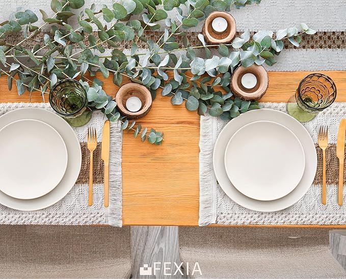 Boho Placemats Set of 6, Macrame Table Mats Farmhouse Dining Decor | 12x20" - Image 8