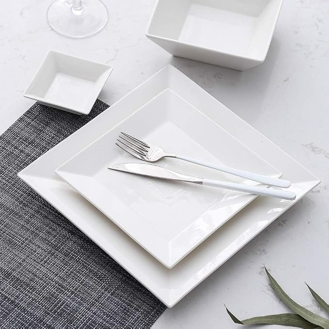 Off-White Porcelain 24-piece Dinnerware Set - Image 5