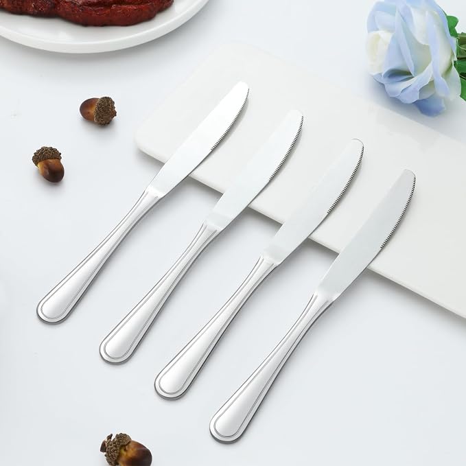 Dinner Knives Set of 24, 9” Knives Set, Butter Knife - Image 6