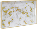 Plastic Serving Tray with Handles, Rectangle White Decorative Tray | Coffee by MAONAME