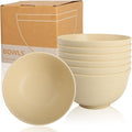 6-piece Wheat Straw Bowls sets 26oz, Alternative Plastic Bowls Reusable by WROVA