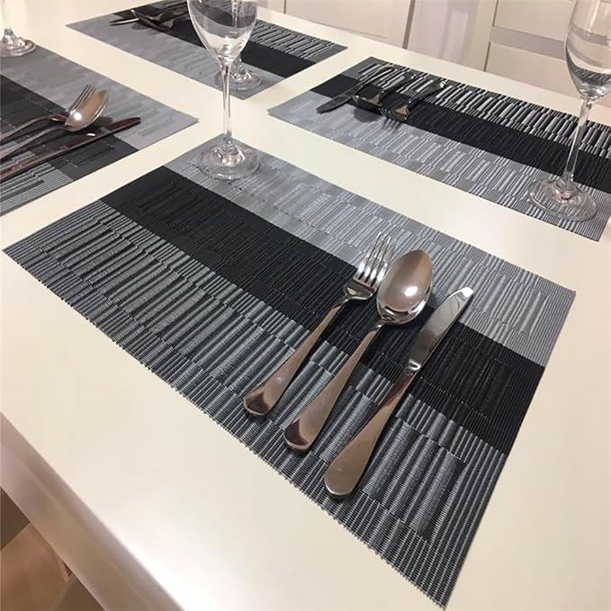PIGCHCY Placemats, Washable Durable Woven Vinyl Placemats - Image 6