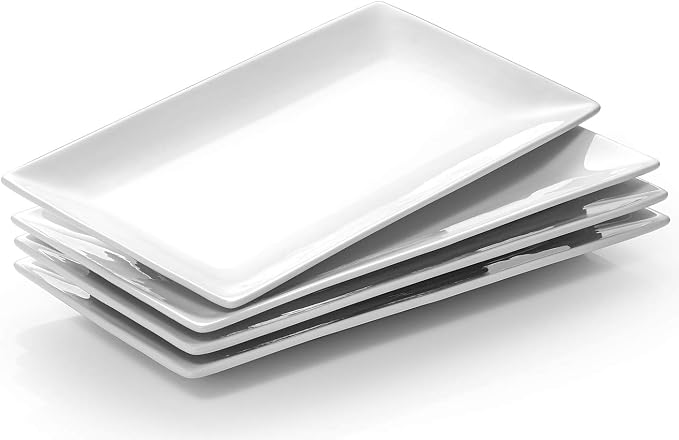 DOWAN 9.7" Rectangle Serving Plates Set of 4 by DOWAN