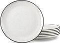 Ceramic White Dinner Plates Set of 6, 10.5 Inch Plates by SOVEGLEE
