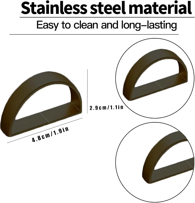 8 Pcs Black Napkin Rings - Image 2
