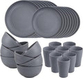 32pcs Wheat Straw Dinnerware Sets, Unbreakable Dinnerware Sets by supernal