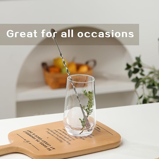 Wlasss Drinking Glasses Set of 6, 16.4 oz Crystal Water Glasses, Tall Glass Cups - Image 6