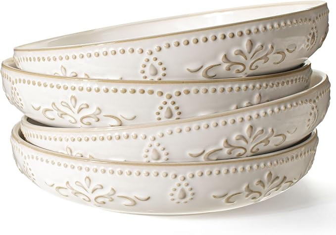 Pasta Bowls, 50oz Large Salad Serving Bowls, 9.75'' Plates Bowl Set of 4 by Artena
