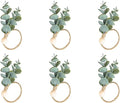 Defined Deco Napkin Rings Set of 6, Boho Green Leaf Napkin Rings by DDDEFINEDDECO