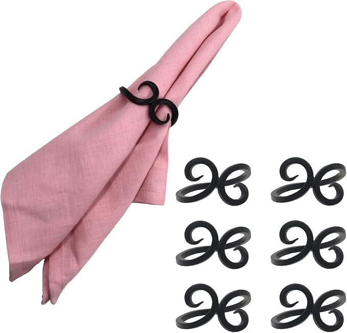 Iron Knotted Napkin Rings Set of 6, Tabletop Decor, Vintage Napkin Ring by The+Metal+Magician