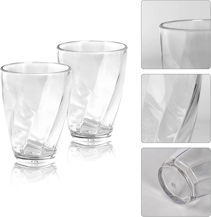 Topsky 12-ounce Plastic Water Tumblers | Set of 4 Transparent Unbreakable - Image 7