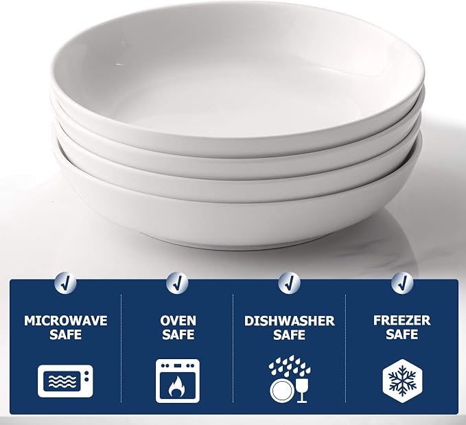 Y YHY Pasta Bowls 32oz, Ceramic Large Salad Serving Bowls, Shallow Soup Bowl - Image 6
