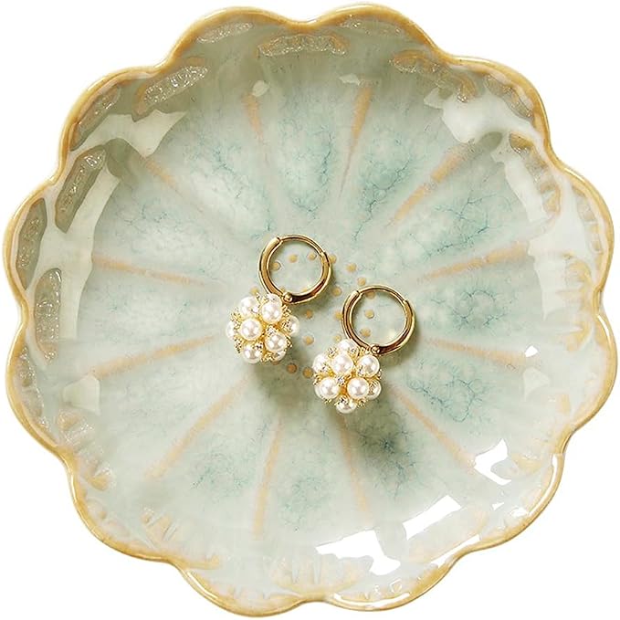 Lotus Ring Holder Dish Small Indoor Ash Tray, Ceramic Dessert Plate Trinket by JAMEND+CLXP