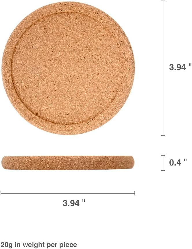 Natural Round Cork Coasters for Drinks - Image 3