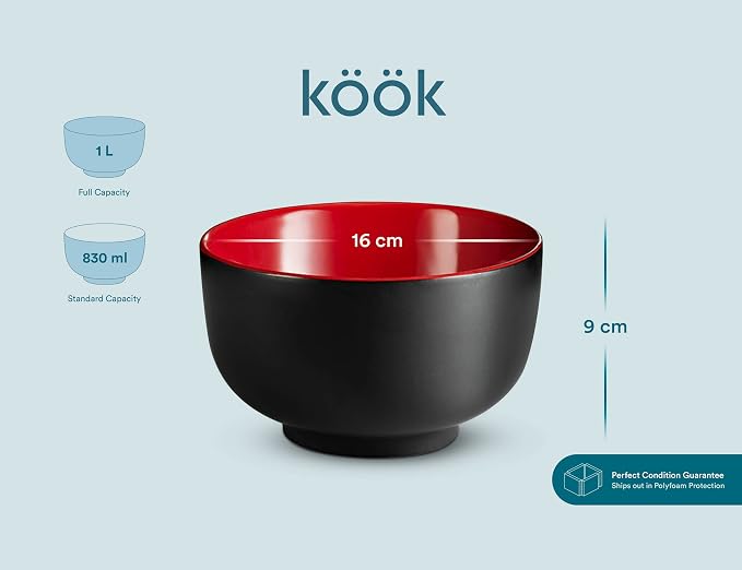 KooK Ramen Bowl, Japanese Bowls, Noodle Bowls, Large Soup Bowl, Large Capacity - Image 5