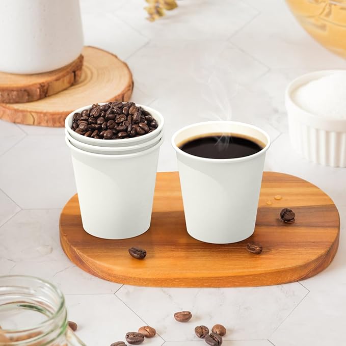 Dealusy 100 Count 6 oz Coffee Cups, Leak-Free Food Safe Paper Cups 6 oz - Image 4