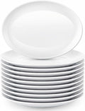 Melamine Dinner Plates, 12 Pack Melamine Oval Platter White Serving Tray by Zitonyang