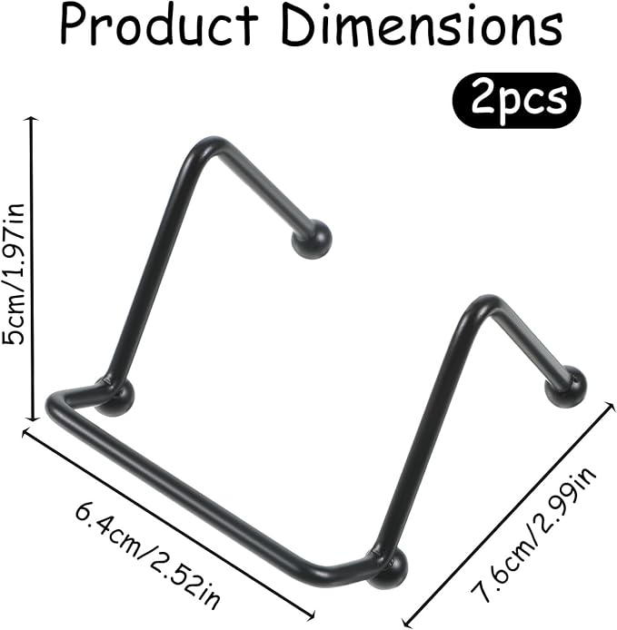 2PCS Small Display Stand, 2 Inch Small Plate Holder Display Stands Mini Metal - Image 2