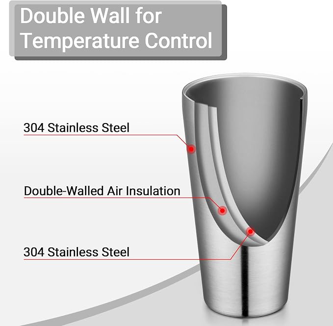 Beasea Stainless Steel Cups 19 oz, 4 Pack Large 18.6oz 550ml Stainless Steel - Image 4