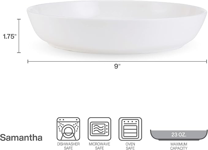 Mikasa Samantha Bone China Lightweight Chip Resistant Set of 4 Pasta Bowls Set - Image 4