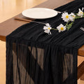 Cheesecloth Table Runner Summer Boho Wedding Birthday Party Home Decor | Black by Socomi