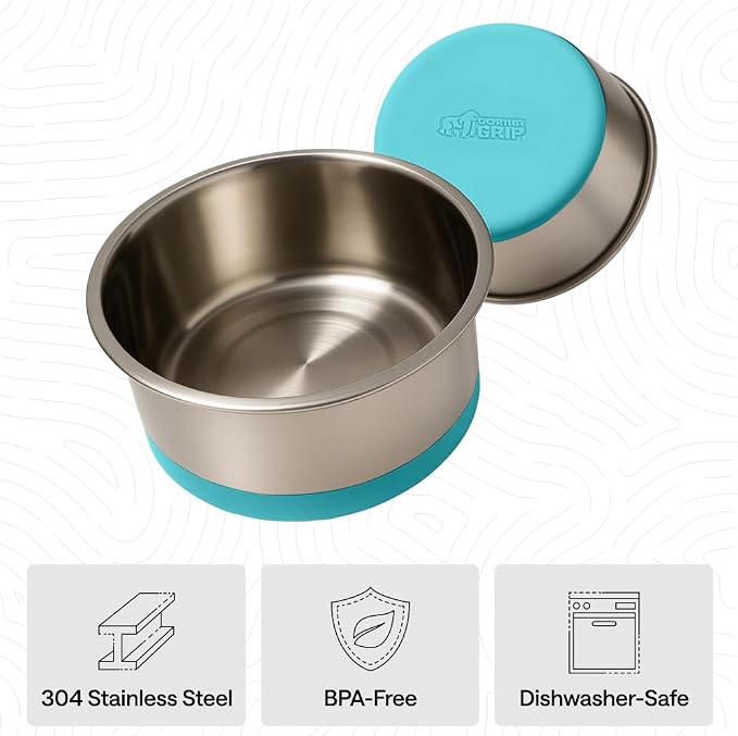 GORILLA GRIP Dog Bowl, Holds 6 Cups, Food Grade 304 Stainless Steel Food and - Image 6