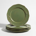 salad plates set of 4, 10.5 inch Reactive Glaze Stoneware Dinner Dish Set by Unknown
