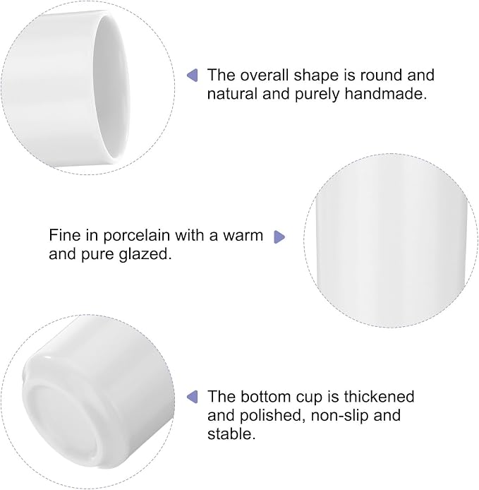 HARFINGTON Japanese Ceramic Tea Cups 8oz / 240ml Simple Solid Color No Handle - Image 4