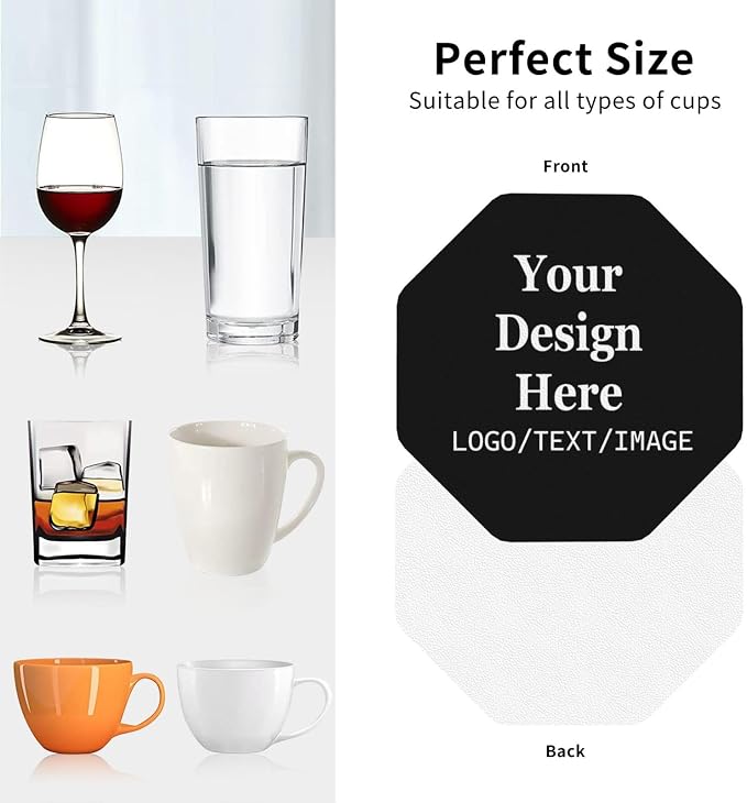 Custom Leather Coasters with Logo Personalized Coasters Bulk | Customized - Image 9