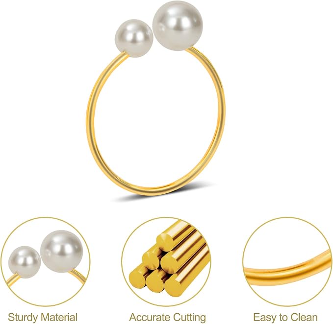 KPOSIYA Pearl Napkin Rings - Image 2