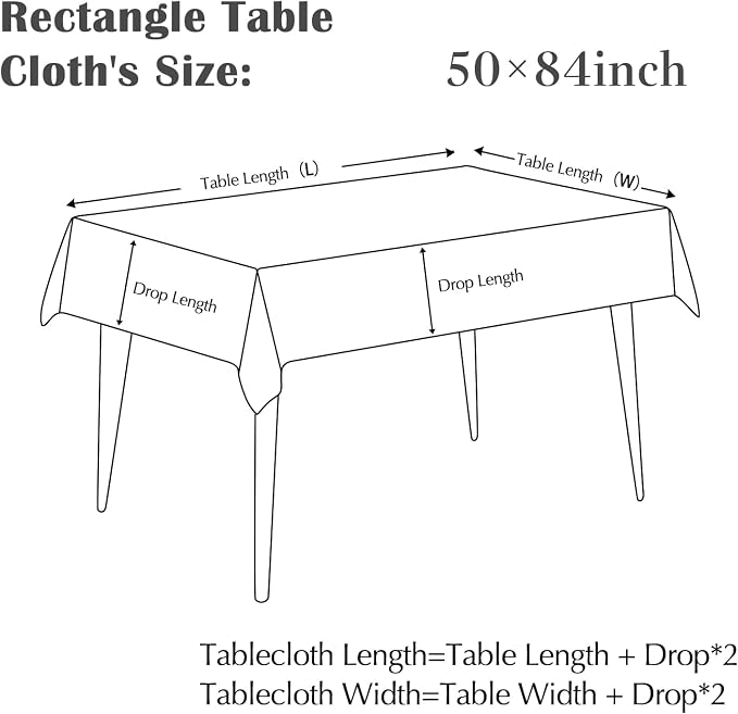 jinchan Blue Tropical Floral Linen Rectangle Table Cloth 50x84 | Large table - Image 5