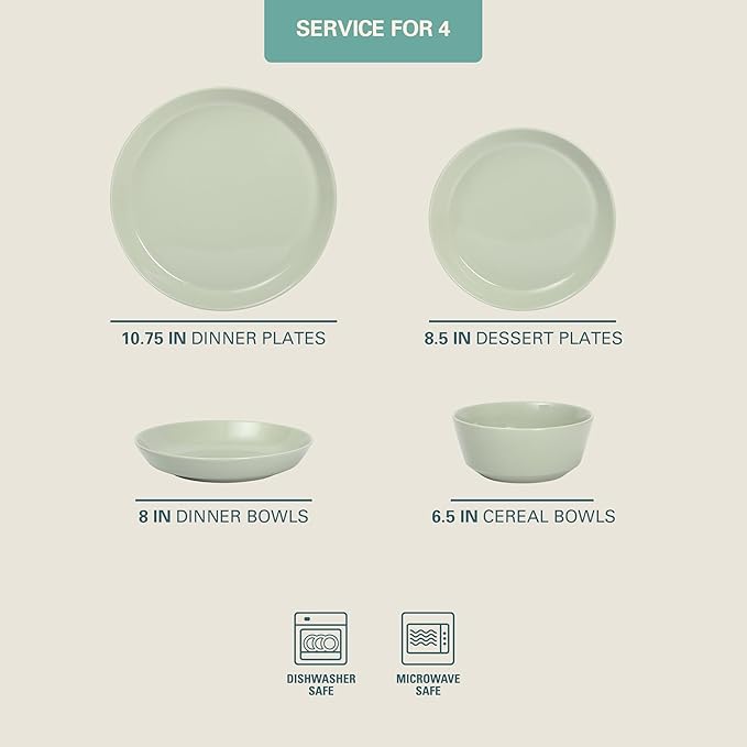 Gibson Home Summer Shades 16 Piece Plates and Bowls Dishes Service - Image 2
