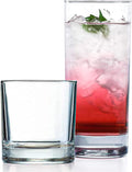 Everyday Drinking Glasses Set of 8 Drinkware Hurricane Glasses, Kitchen Glasses by LERAZE
