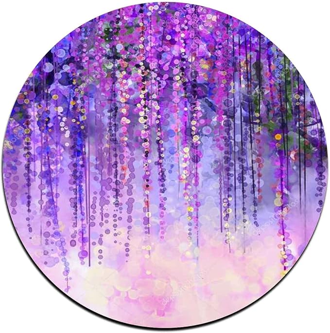 Colorful Watercolor Flowers Round Coaster Set of 4-Made of Recycled Rubber - Image 5