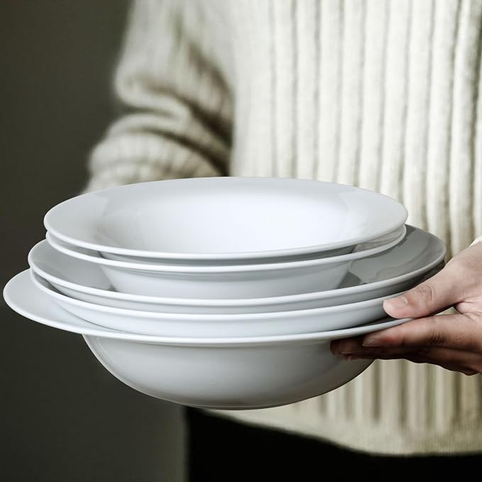 Large Pasta Bowls, 50 Ounces Big Salad Bowls, 10.7 inch White Soup Bowls - Image 4