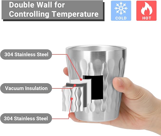 Stainless Cups, 10 oz Insulated Tumbler, 4 Pack Double Wall Unbreakable - Image 3