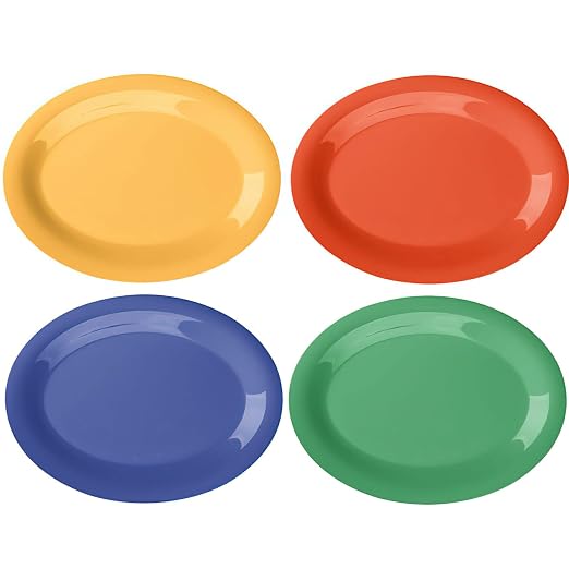 G.E.T. OP-120-MIX Melamine Oval Serving Platter / Dinner Plate, Shatterproof by Unknown