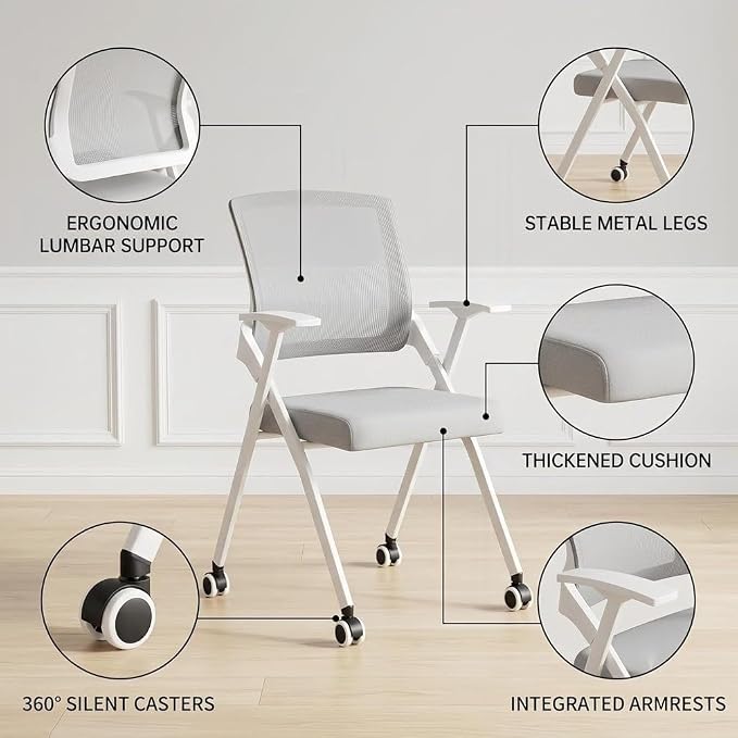 2 Pack Folding Office Chair - Image 6