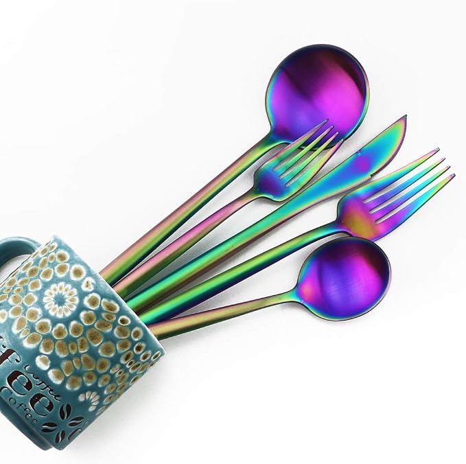 20-Piece 18/10 Stainless Steel Flatware Silverware, Luxury Dinnerware Set - Image 4