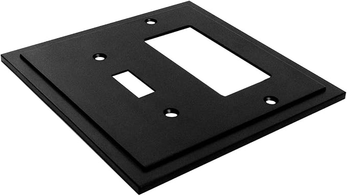Modern Edge Decorative Wall Plate Switch Plate Outlet Cover, Durable Solid Zinc - Image 2