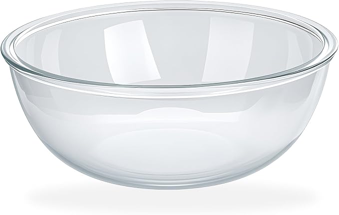 6.3 Qt Large Glass Mixing Bowl, 12.3" Clear Glass Salad Cooking Bowls by MUUBOOX
