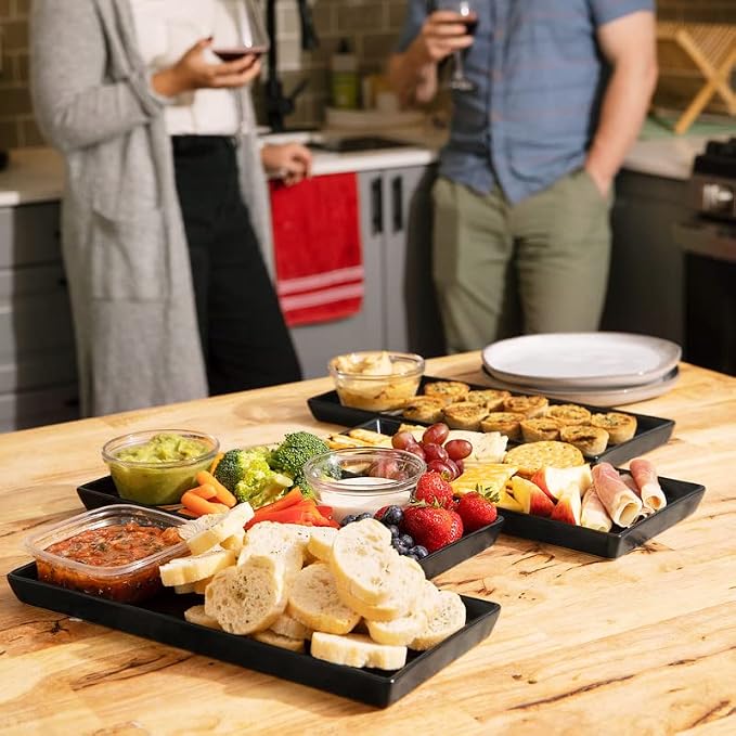 Home Beets Matte Black Ceramic Serving Platters Serving Dishes - Image 4