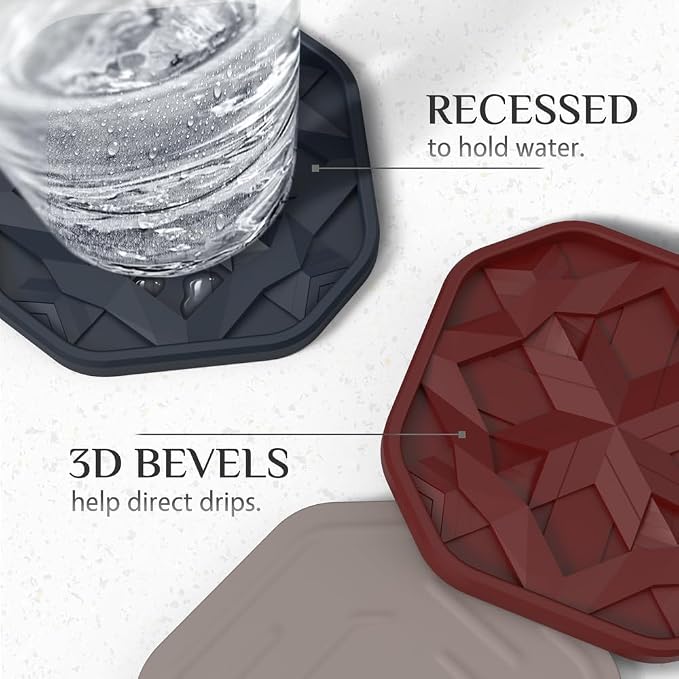 UMIRRO Silicone Drink Cup Coasters Set of 6 - Image 3
